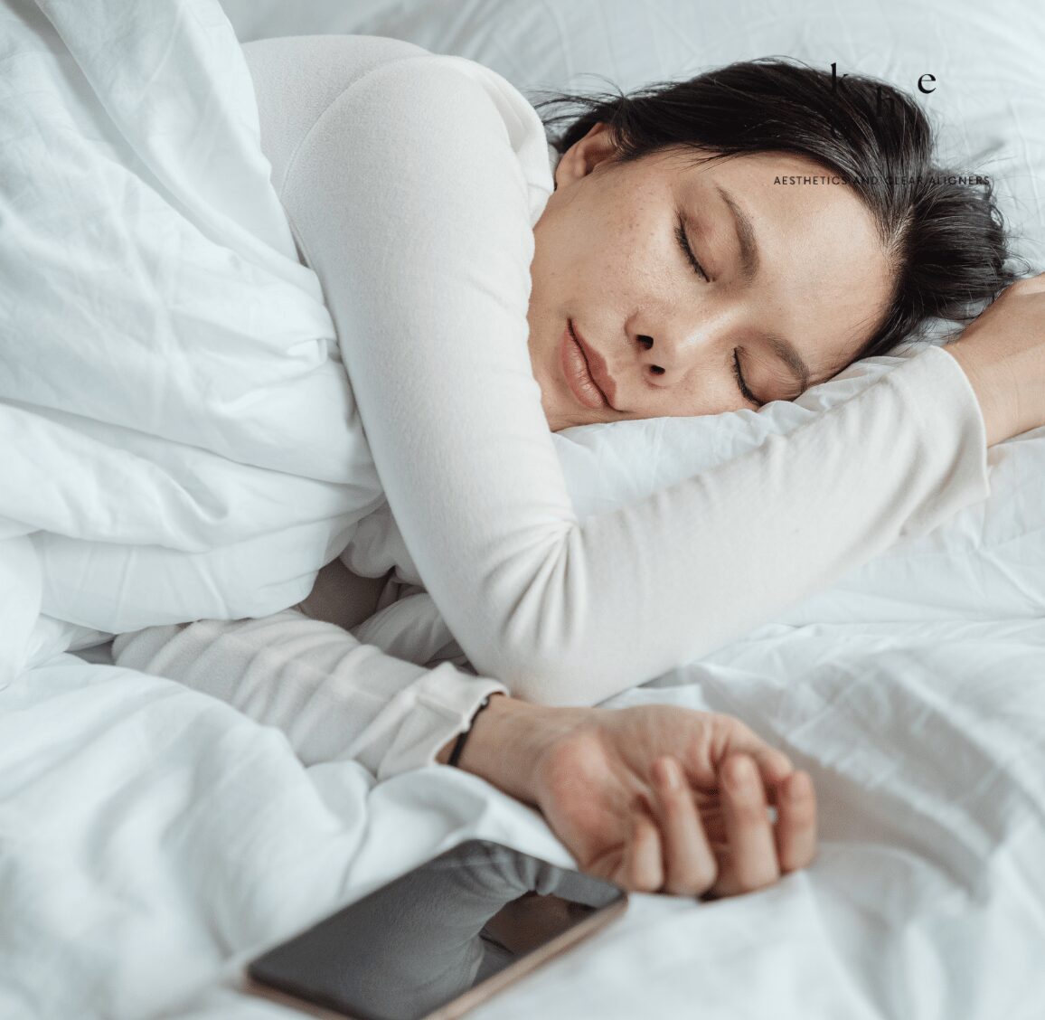 Woman Sleeping With Clear Retainers As Nightguard - kohe Dental